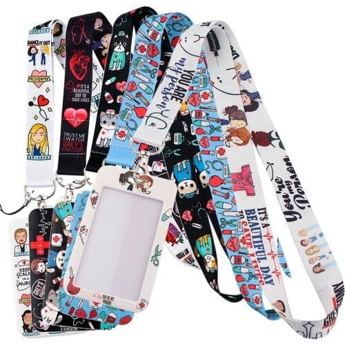 DZ1228 New Greys Anatomy TV Show Doctor Nurse Neck Strap Lanyards Keychain Holder ID Card Pass Hang Rope Lariat Lanyard Gifts