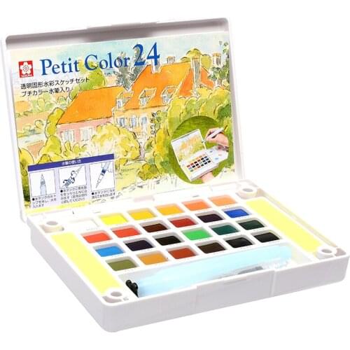 SAKURA Solid Watercolor Paint 24 Color Set NCW-24H Netherlands Terence Portable Transparent