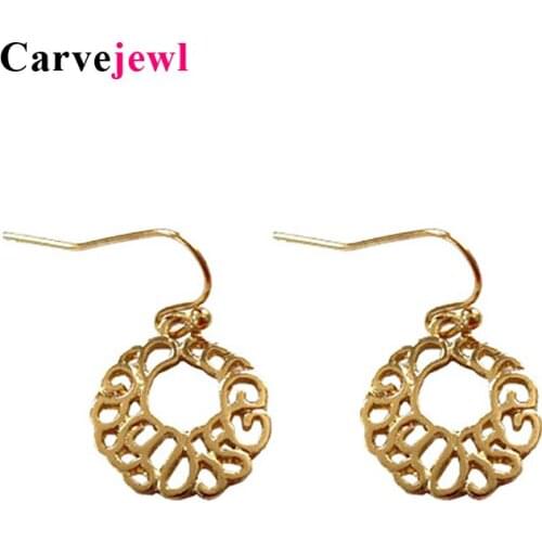 Carvejewl Korean Design Selling Simple flower Small Fresh Girl Earrings Female Personality Chic Short dangle Earrings jewelry