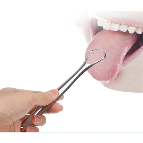 Stainless Steel Tongue Scraper Oral Care Reusable Tongue Cleaner Soft Clean Away Bad Breath Tongue Scraping Oral Washing Tools