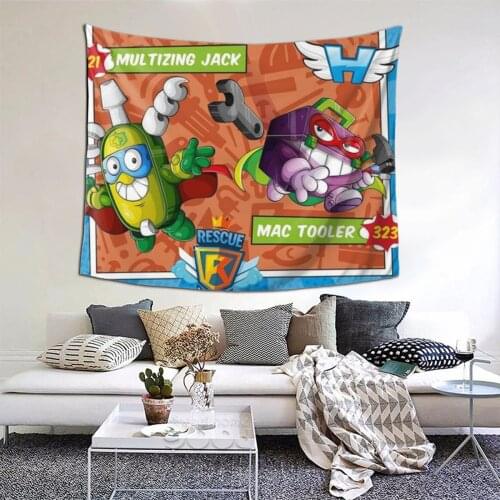Kaboom Squadatron Super Zing Tapestry Anime Kawaii Tapestry Wall Bedspread Bohemian Psychedelic Decor Blanket For Living Room