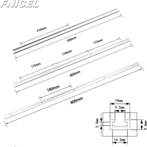 Woodworking T-slot Miter Track/Slot 500mm/600mm/800mm Aluminium T-track for Router Table Drop Shipping