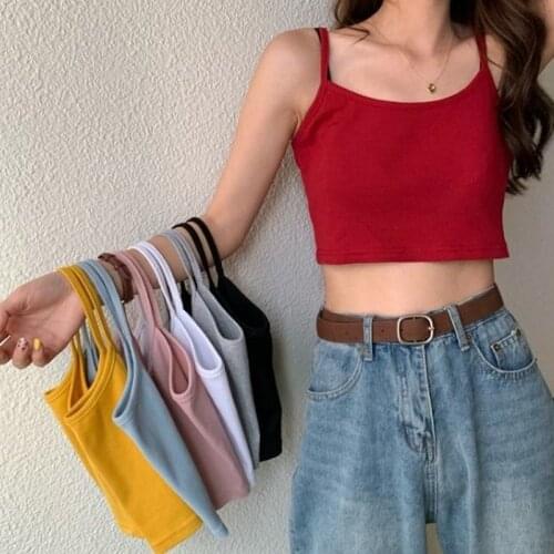 Crop top women Casual Tank Tops Vest Sleeveless Cool Streetwear Club High Street Fashion Woman Sexy Solid Summer Camis Crop Top