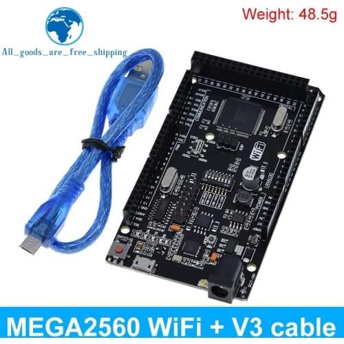 TZT MEGA2560 Mega+WiFi R3 ATmega2560+ESP8266 32M Memory USB-TTL CH340G Compatible Mega NodeMCU ESP8266