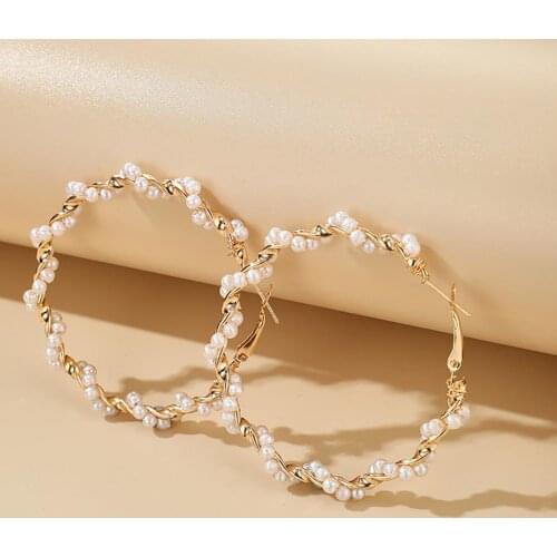 Vintage Big Round Hoop Clip on Earrings for Women Fashion Statement Punk Charm Non Pierced Earrings 2021 Fashion Party Jewelry