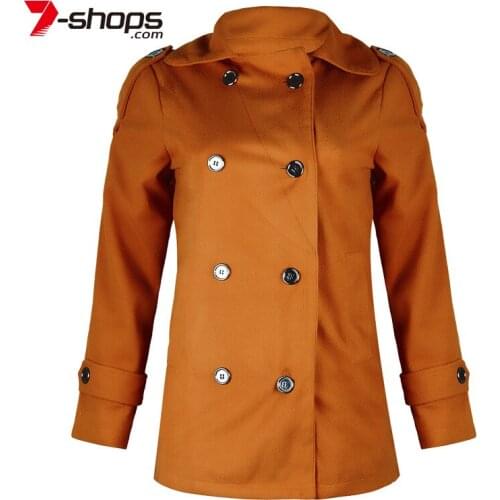 AECU Winter Women Double Breasted Coat Women Elegant Brief Lapel Long Sleeve Coats Pocket Vintage Warm Coat Women Trenchcoat