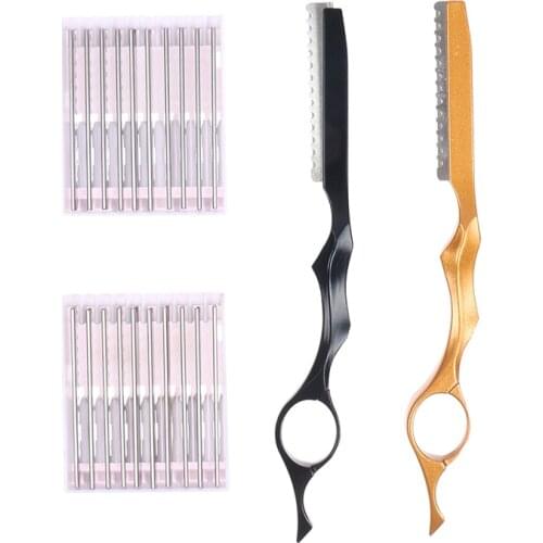 1Set Thinning Razor Blade Straight Salon Hairdressing Razor Stick Hair Cutter Rotary Barber Hair Cutting Knife Thinner