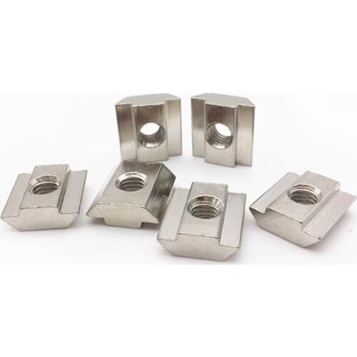 100pcs M6 T Sliding Nut 30-M6 Square Block Nuts 3030 Series Aluminum Profile Accessories Groove 8