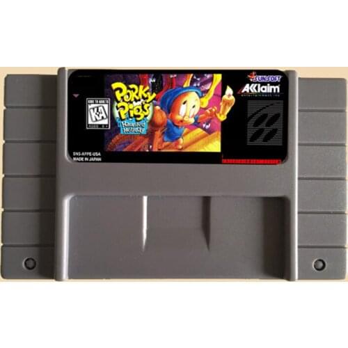 Porky Pigs 16 bit Big Gray Game Card For NTSC Game Console