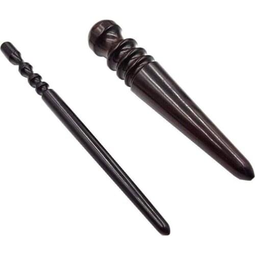 2 Pcs Leathercraft Slicker Round Burnisher , Ebony Wood Leather Burnisher Leather Slicker Tool, Leather polished rods Edge Slick