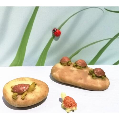 Tortoise Turtle 3D Sea Animal Model Figurine Garden Fairy Decor Glass DIY Accessories Home Decoration Miniature Craft