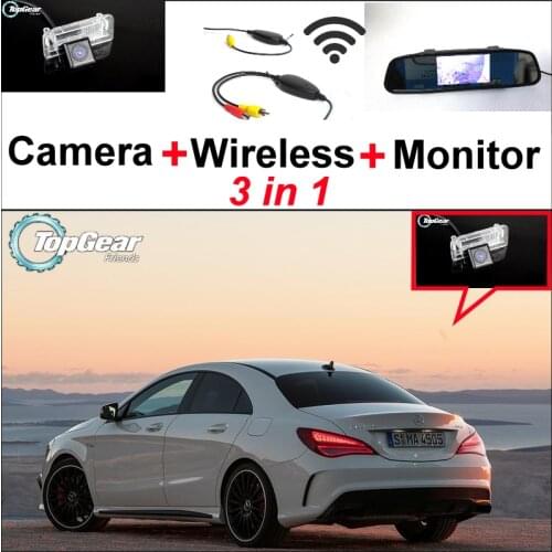 3in1 Special WiFi Camera + Wireless Receiver + Mirror Screen DIY Rear View Back Up Parking System For Mercedes Benz MB CLA C117
