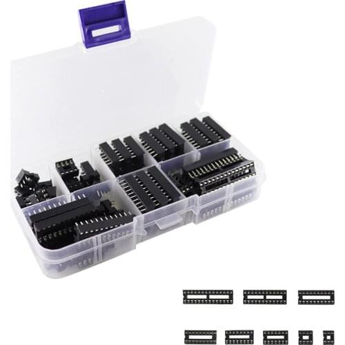 66Pcs/Lot DIP IC Sockets Adaptor Solder Type Socket Kit 6,8,14,16,18,20,24,28 Pin for arduino PCB Diy Kit
