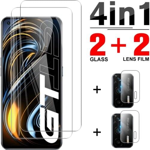 4in1 Tempered Glass Case For Realme GT 5G GT Neo Realme Nazro 30 30A Realme 7 8 Pro Realmy 7 8 5G Screen Camera Protector Film