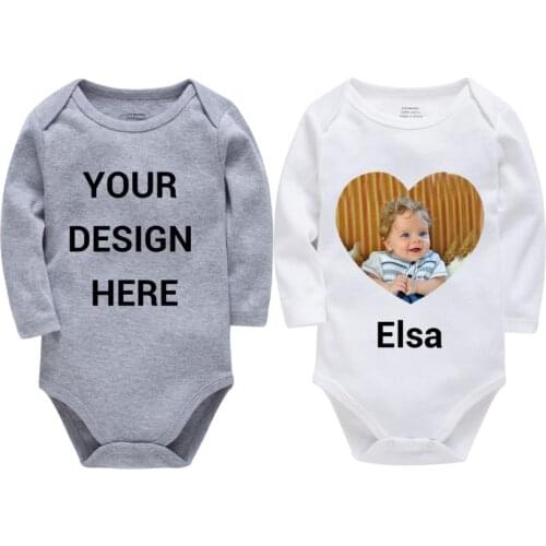Baby Clothing Personalized Printing Full Sleeve Unisex Bebes Black Boy Girl Pajamas 2pcs Grey Warm Winter Baby Bodysuits