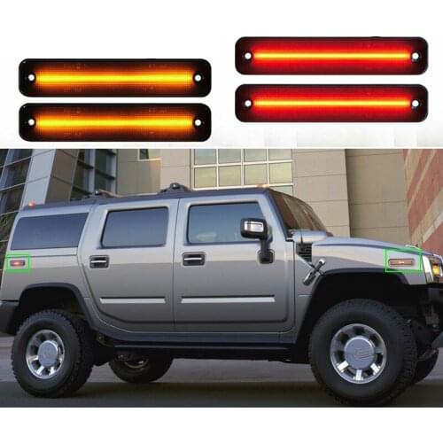 4Pcs 15114677 Front & Rear Car Smoke Lens LED Side Marker Light Fit for Hummer H2 2003-2004 2005 2006 2007 2008 2009 25952319
