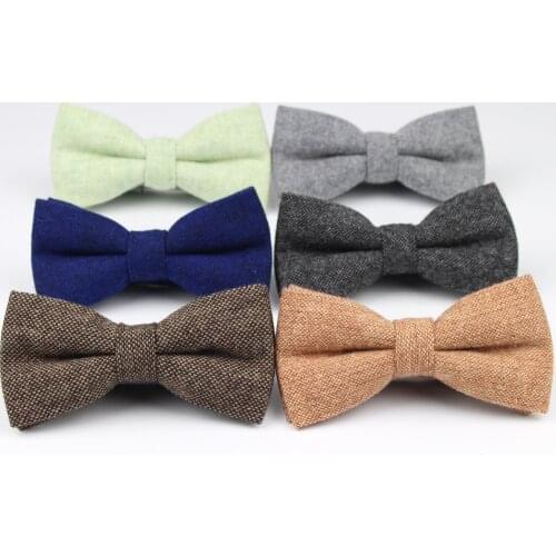 Mens Formal Wear Thick Business Bowtie Butterfly Men Dick Solid Color Wool Cravat Unisex England Style Bow Tie