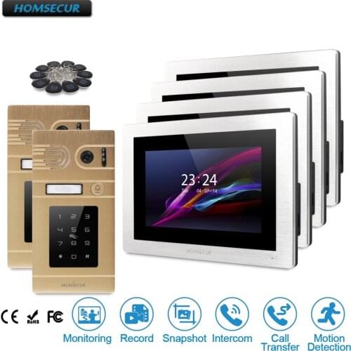 HOMSECUR 7" Video&Audio Smart Doorbell+Aluminium Alloy Camera for Home Security BC071-G+BM714-S