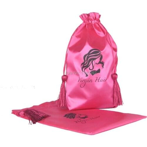 Custom women extension hair satin packing bag/virgin hair package bag/cloth bag/hair wrapping/gift packing bag 100 pcs a lot