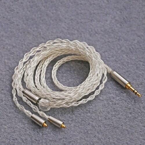 Mmcx earphone cable 8 strands pure copper silver-plated Cable mmcx upgrade headset wire For Shure SE215 846 audio headset cable
