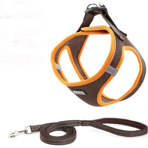 Dog Harness and Leash Set Pet Chest Back Strap Dog Vest Harness Anti-break Reflective Chest Back Dog Chain