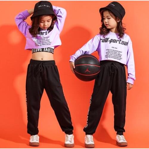 Hip Hop Costume for Kids Jazz Ballroom Dance Clothes Girls Party Stage Outfits Hiphop Crop Top Competition Costumes Dancewear LJ