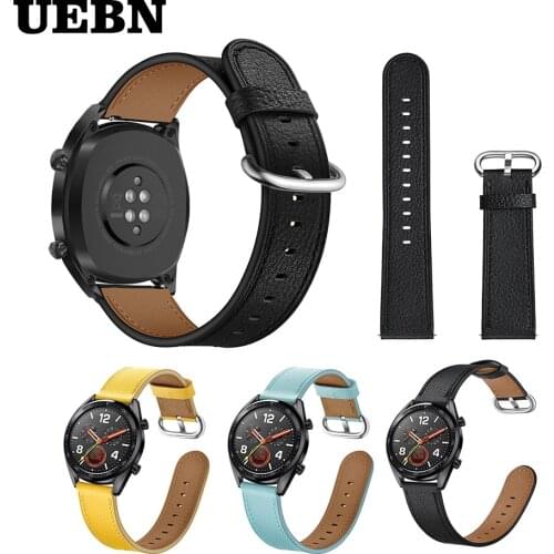 UEBN 22mm Leather Bracelet for HUAWEI Watch GT 2 46mm Wrist strap HONOR Magic for Samsung Gear S3 Classic&Frontier Watchbands