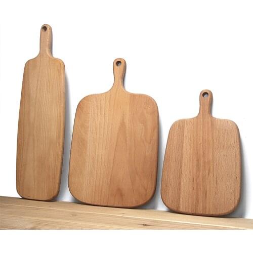 Kitchen Wooden Chopping Blocks Beech Walnut Pizza Bread Fruit Hangable Cutting Board Durable Non-slip Kitchen Tools Accessories
