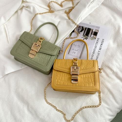 High Quality Square Handbags For Women 2021 Spring Pu Leather Ladies Shoulder Bag Chain Style Crossbody Bag And Simple Small Bag