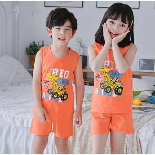Summer Kids Pajamas Baby Boys Girls Clothing Sets Short Sleeve T-Shirt+Shorts Kids Clothes Pijama Infantil Children Sleepwear