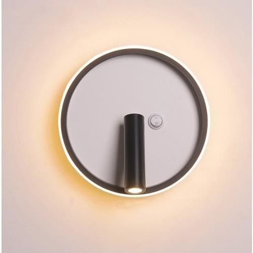 Nordic LED Wall Lamp wWith Switch 3W Spotligh 9W Backlight Free Rotation Sconce Indoor Wall Light For Home Bedroom Bedside Light
