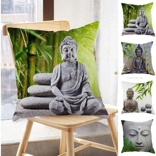 Buddha Statue Cushion Cover Colorful Soft Throw Pillow Polyester Houseware Throw Pillowcase Cover Cushion Decorative Peachs N4Y3