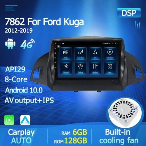 Octa Core 6G Android 10.0 DSP Car Stereo For Ford Kuga Escape 2012-2019 Radio Multimedia Video Player Navi GPS Rds Auto Carplay