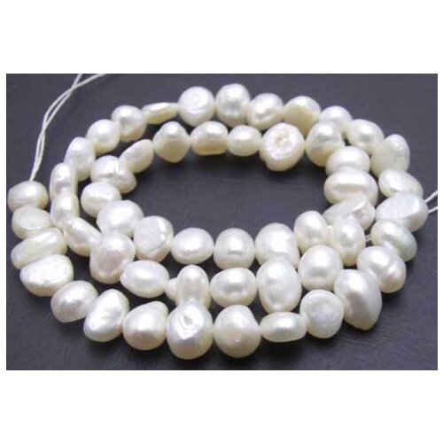 SALE 6-7mm Natural White Freshwater BAROQUE Pearl Loose Bead 14"