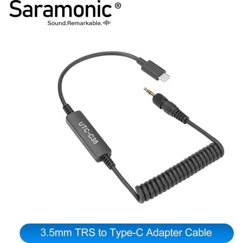 Saramonic UTC-C35 TRS TO Type-C Microphone Cable audio adapter for Using Uwmic9 UwMic15 SR-WM4C with Type-C Device Smartphones