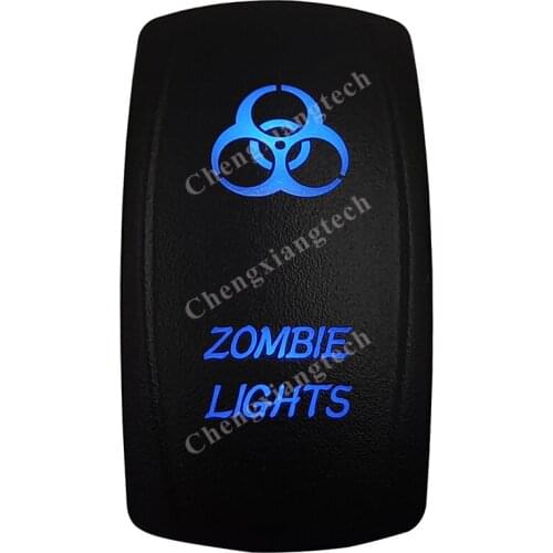 Zombie LIghts Car Boat Blue Led Lasor 5 Pin Rocker Toggle Switch On Off 12v 24v Marine Grade for Carling Arb Narva 4x4