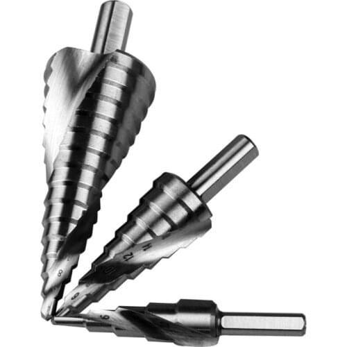 3 Pcs Double Fluted Step Drill Bit For Cutting Metal Hole 19 Sizes 0.15 0.17 0.29 inch Genuine High Speed Steel Hole Drilling