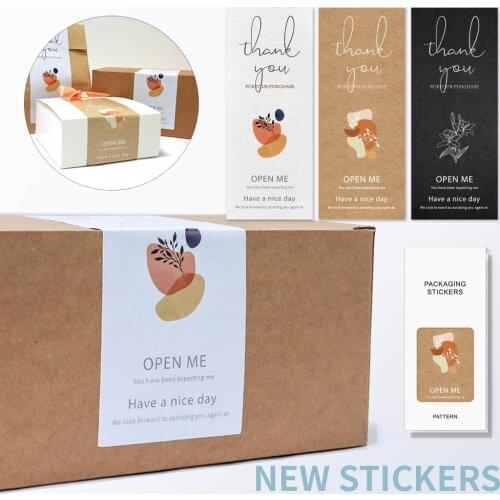 30 Pcs/Pack Thank You Stickers Waterproof Seal Labels 6*15 Cm Packaging Stickers For Small Business Decorate Stickers Supplies