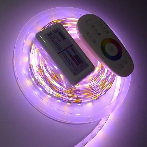Bright 12V 5050 SMD RGBWW LED Strip Lighting Non-Waterproof 5m 300LEDs Flexible RGBW Ribbon Tape Lamp Kit + 2.4G RGBW Controller