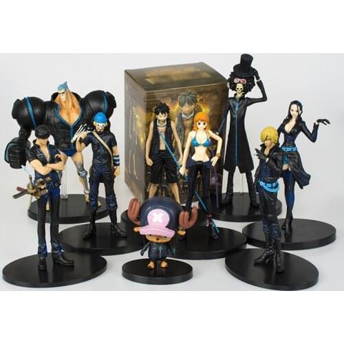 [Funny] 9pcs/lot Anime One piece Luffy Zoro Sanji Nami Brook action figure Statue PVC toy collection model kids child gift