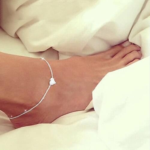 Women Adjustable Sweet Love Heart Pendant Anklet Foot Chain Bracelet Barefoot Sexy Foot Fashion Jewelry Gift