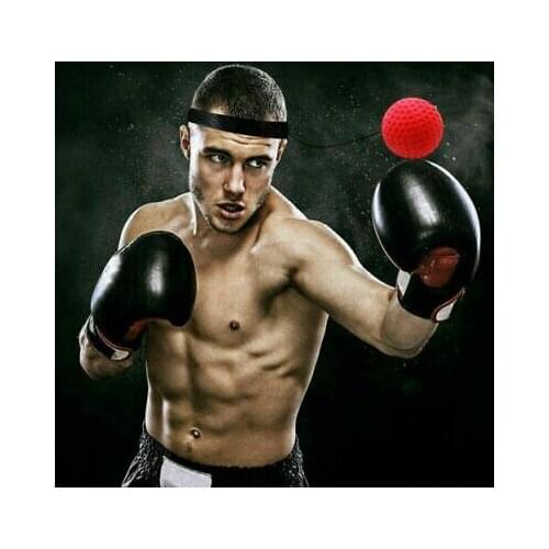 1 Set Fight Ball Reflex Boxing REACT Training Boxer Speed Reaction Training Punch Head Cap String Ball