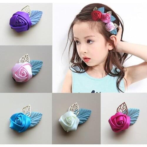 1 Pcs Baby Girls Rose Flower Hair Clip Candy Color flower Hair Jaw Clip Children Hairpin Hair Accessories Barrettes
