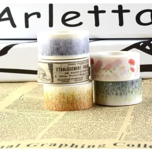 10m*2cm Retro Flower Washi Paper Tape Masking Decorative Tapes Roll DIY 2017 new