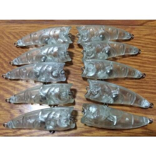 10pcs Unpainted Popper Hardbait Fishing Lure Body 2 1/2 Inch 1/5 Oz Blank lures JS#56