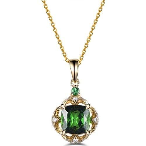 14K Rose Gold Necklace Pendant Women Charm Diamonds Gold Pendant Chain Luxury Jewelry for Women Christmas Necklack