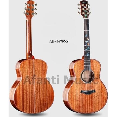 Afanti Music 36 INCH Solid Mahogany top / Mahogany Back & Sides Acoustic guitar (AB-3670NS)