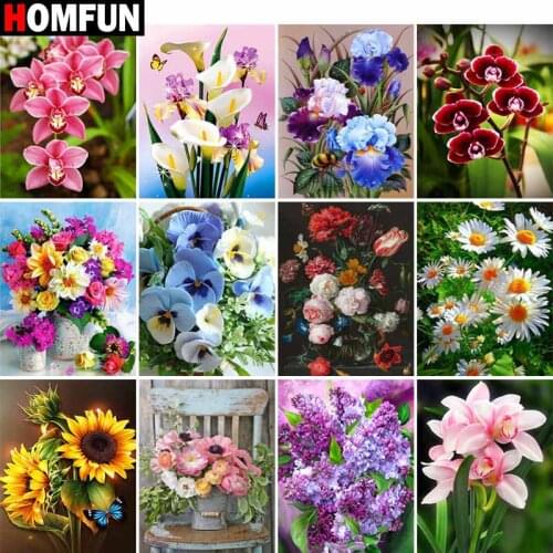 HOMFUN Full Square/Round Drill 5D DIY Diamond Painting "Bouquet landscape" Embroidery Cross Stitch 5D Home Decor Gift