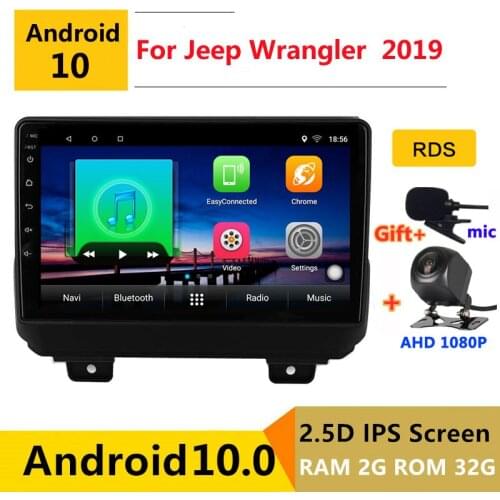 Android 10.0 car radio auto stereo for Jeep Wrangler 4 JL 2018 2019 navigation GPS DVD Multimedia Player