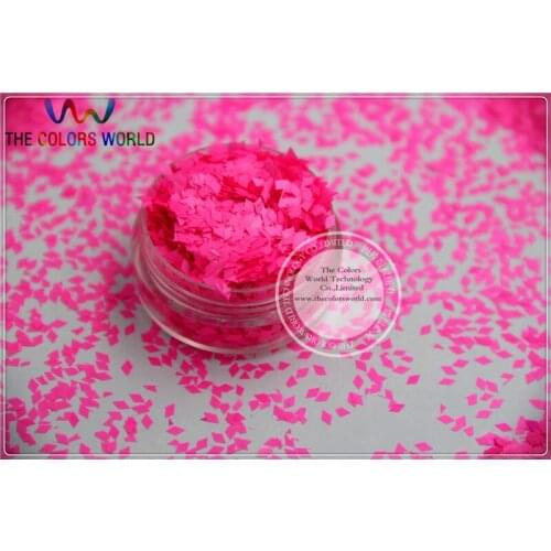 DN-2 Solvent Resistant Neon Shocking Pink Color Diamond Shape Glitter for Nail Polish and DIY decoration 1Pack =50g